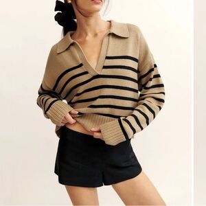 Reformation June Low Rise Short Black - Size 2